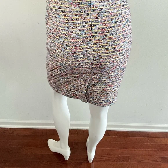 Karl Lagerfeld Paris Tweed Sleeveless Dress Fringe 6 - Picture 9 of 12